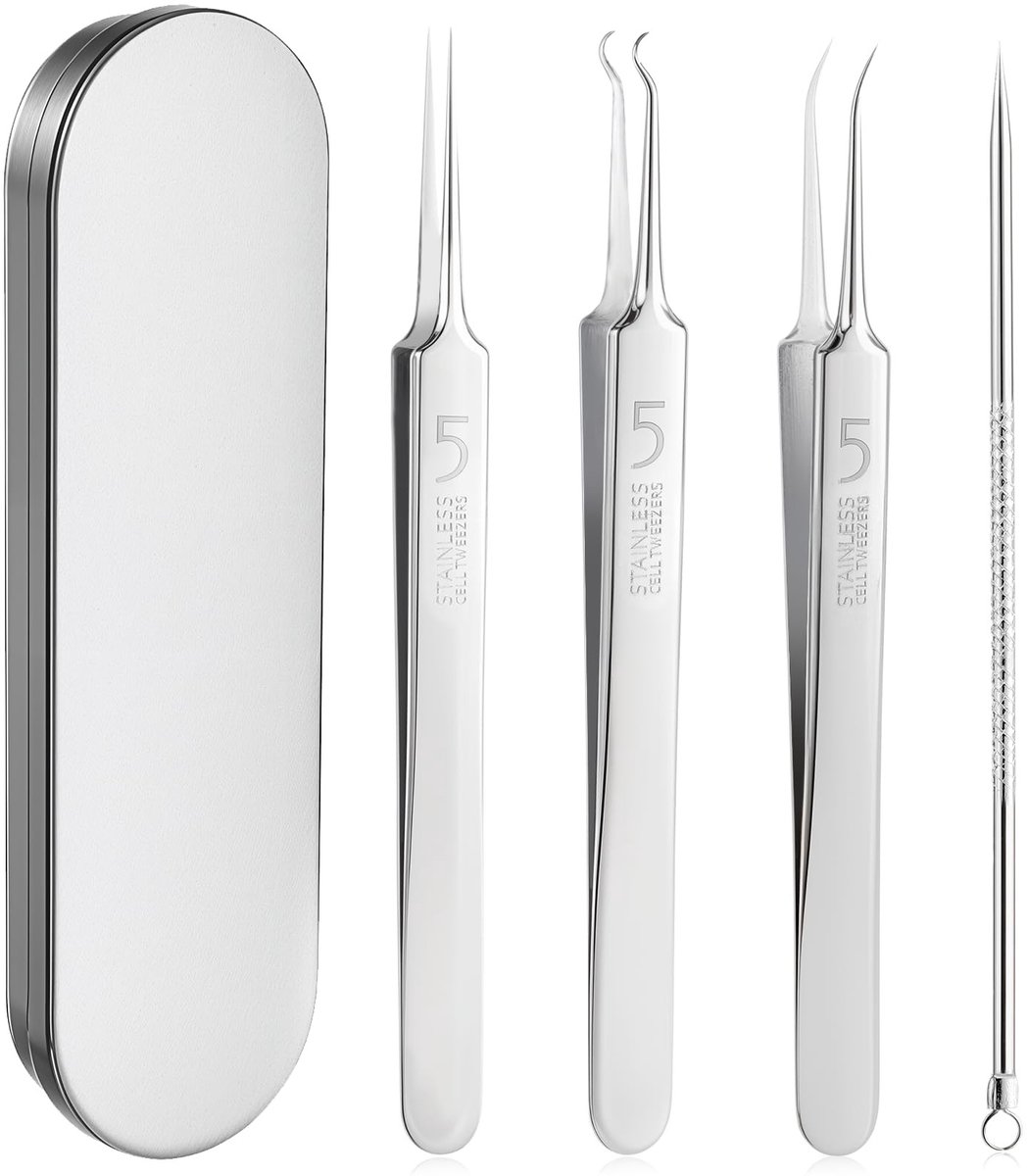 Solidchoice - Set van 4 RVS Pimple Verwijdertangen voor Acne