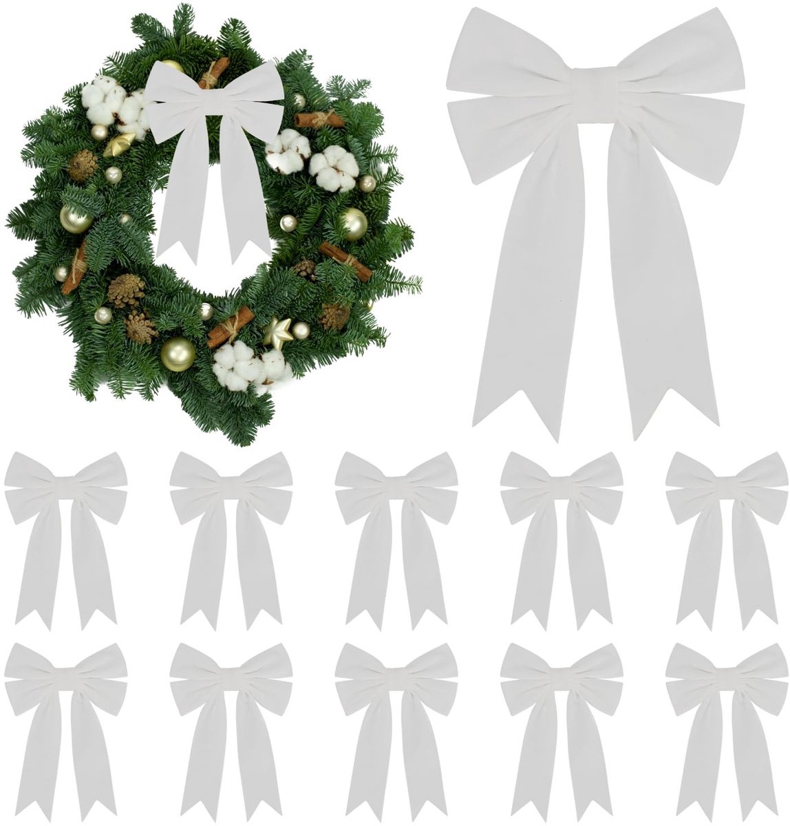 Solidchoice - Set van 10 Vintage Velours Strikjes voor Decoratie