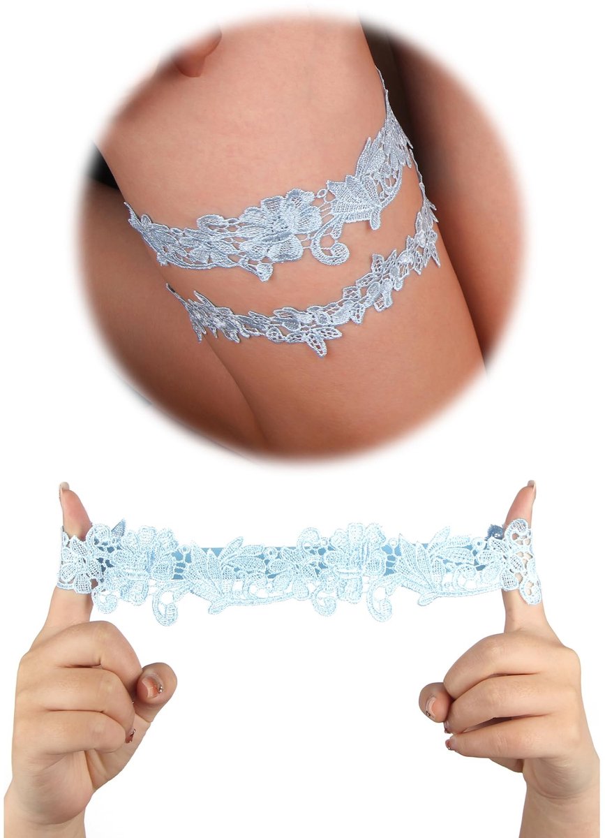 Solidchoice - Kousenband van Kant voor Bruid, 2 Stuks, Elastische Kousenbanden