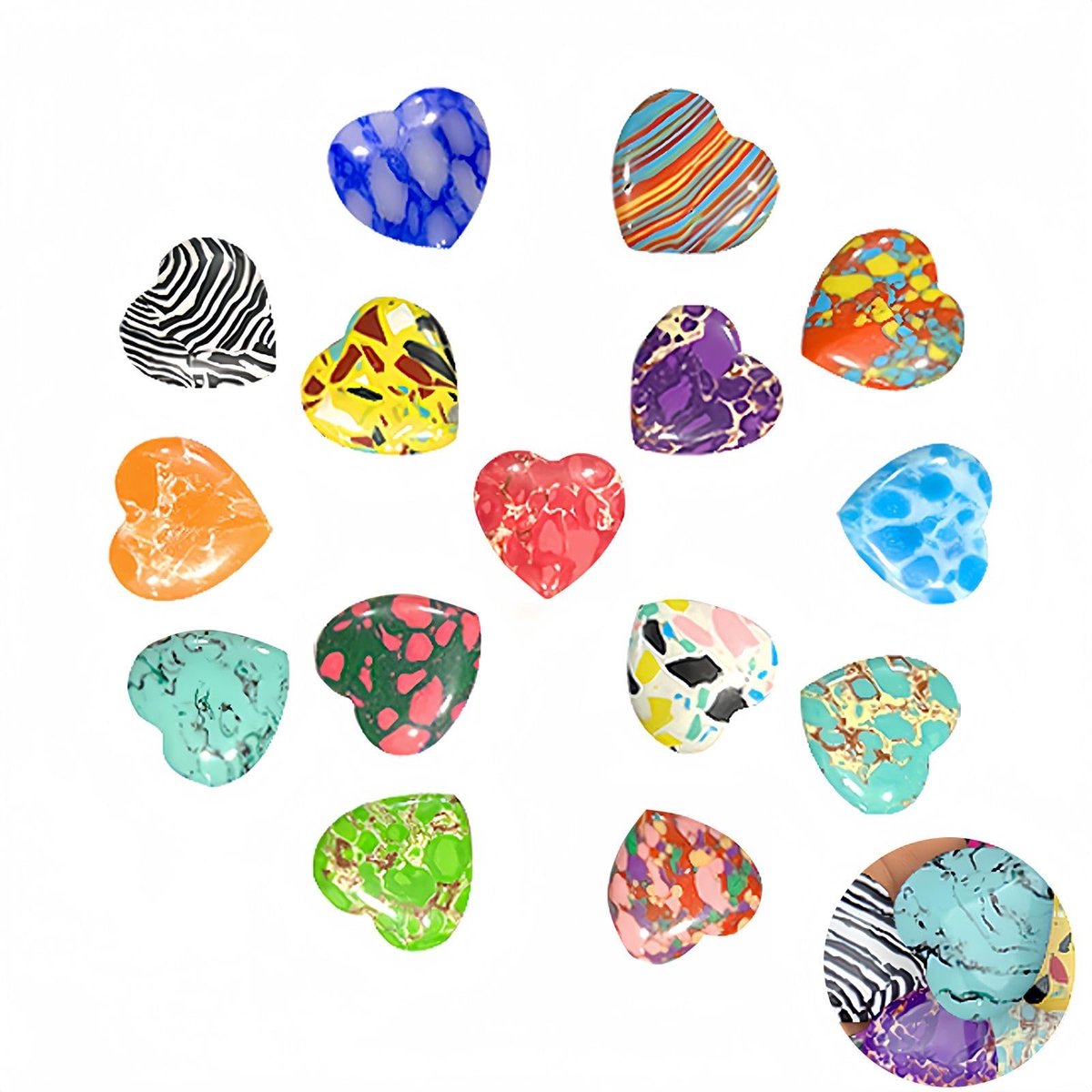 Solidchoice - 15 Stuks Natuurlijke Hartkristallen voor Meditatie