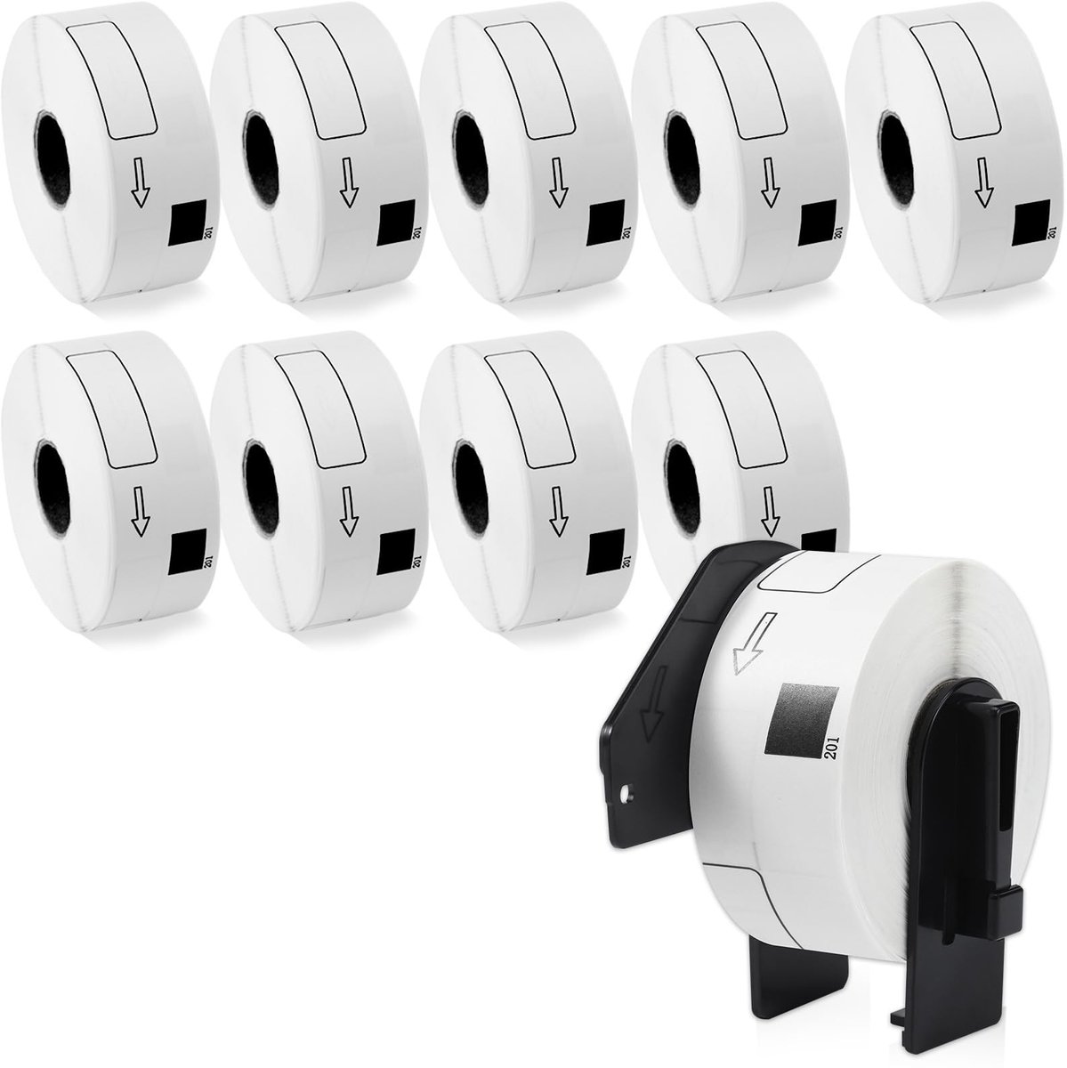 Solidchoice - Compatibele Adreslabels voor Brother Printers, Set van 10 Rollen