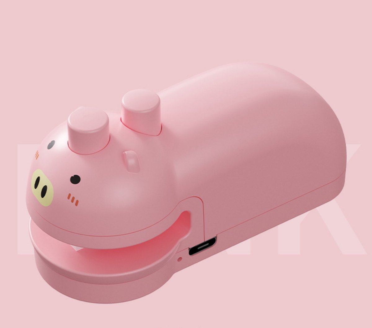 Draagbare mini magnetische thermische zakjessluiting, handmatige sealer met speels design, compacte zakdichter voor keukenopslag, snacksverpakking en op reis（roze）