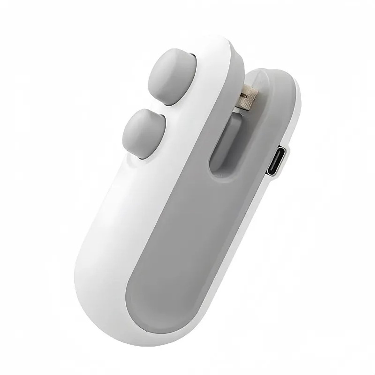 2-in-1 handmatige mini thermische zakverzegeler met ingebouwd snijmes, draagbare voedselsealer inclusief kleur Wit