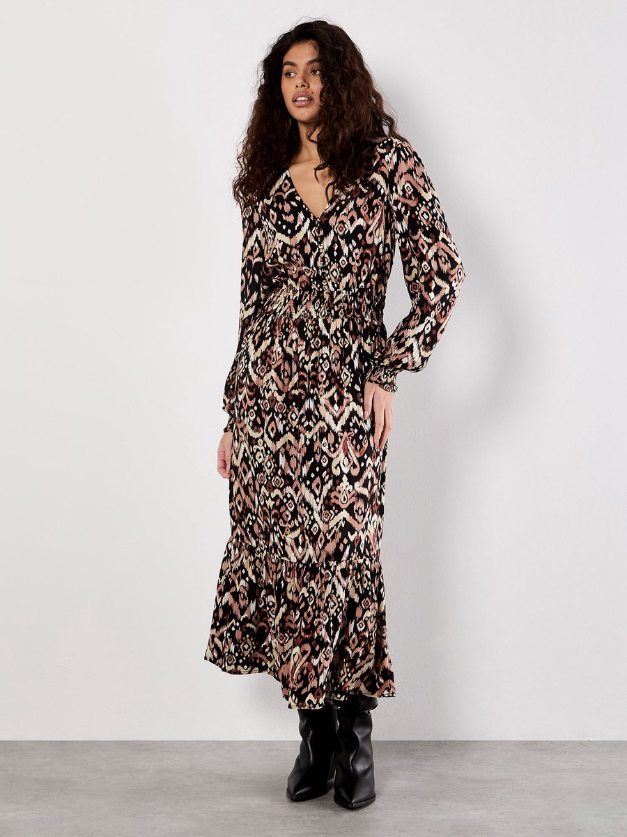 Ikat Print Midaxi Dress