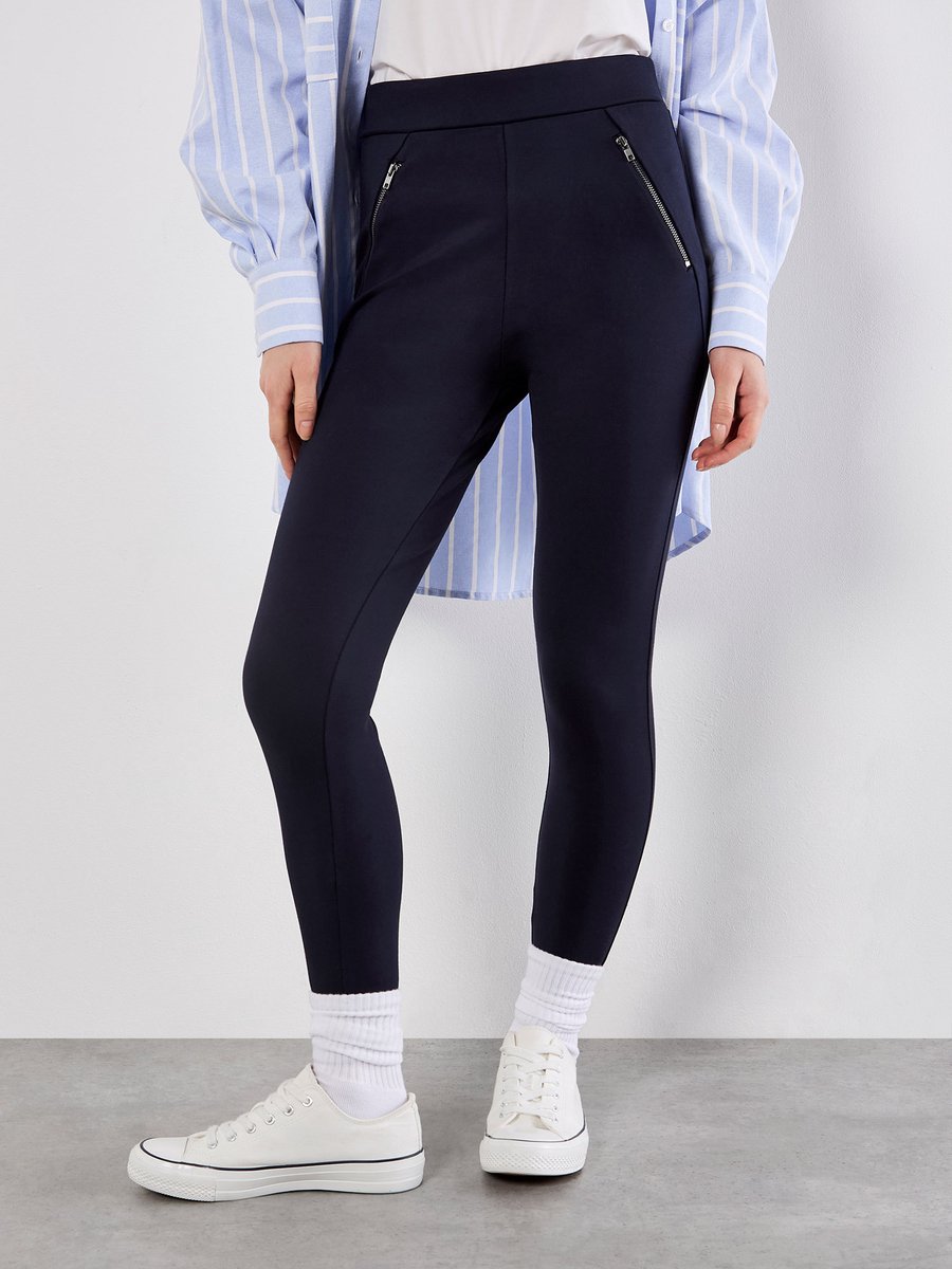 Legging met ritszakken en stretch in skinny pasvorm
