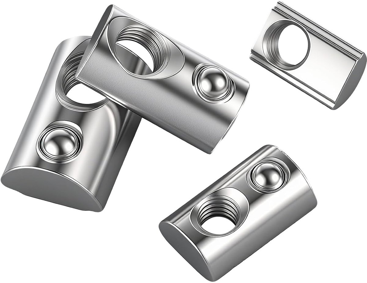 40Pcs M5 T-Nuts with Spring Slide Nuts Series 20 Slot 6 - Kohlenstoffstahl,Spring Ball,Threaded Nut,for Aluminum - ShopVlot