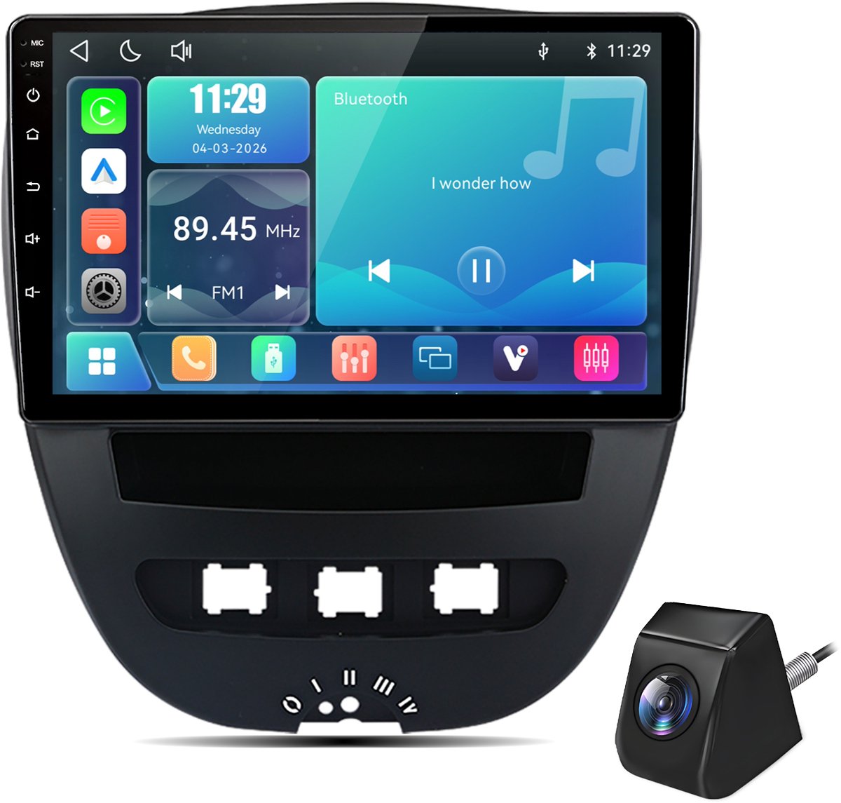Cestovet Autoradio - Geschikt Voor Toyota Aygo/PEUGEOT 107/Citroen C1 2005-2014 - LINUX - Draadloos Apple Carplay & Android Auto - achteruitkijkcamera