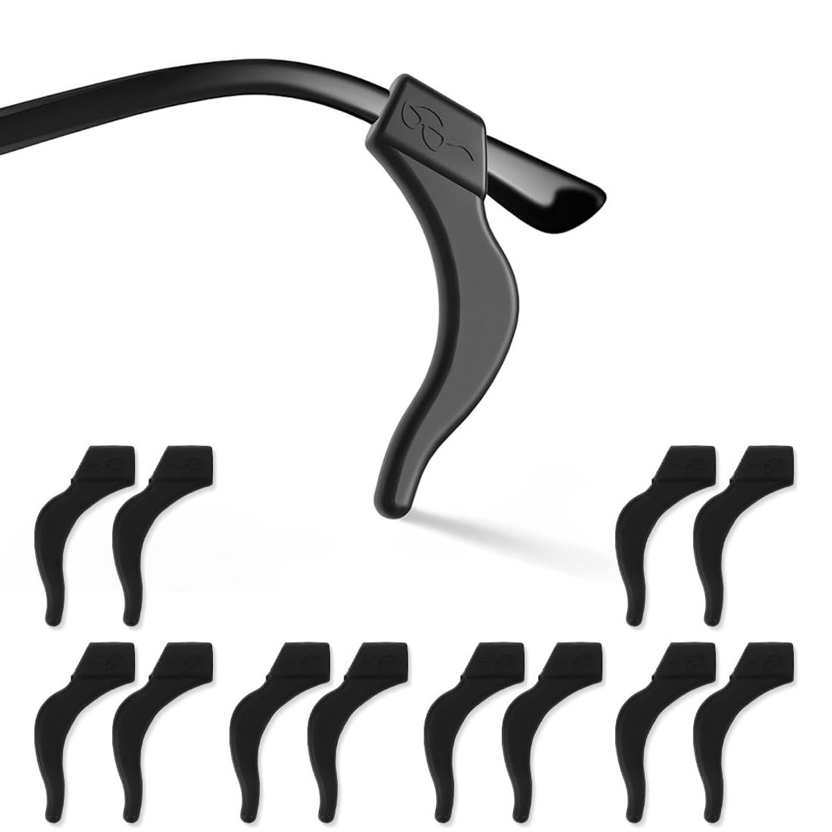 Solidchoice - Antislip brilhouder voor brillen - 6 paar, zwart