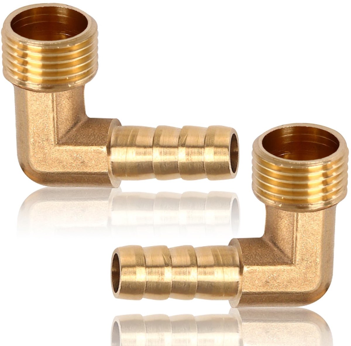 Solidchoice - Set van 2 Messing Hoekslangen Koppelaars 1/2 Inch