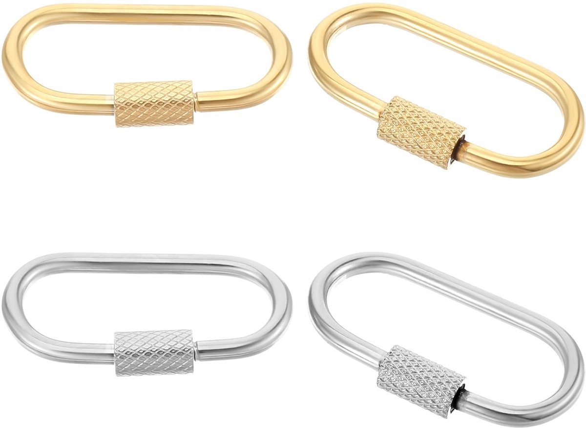 Solidchoice - Set van 4 Messing Sleutelhangers met Schroefsluiting