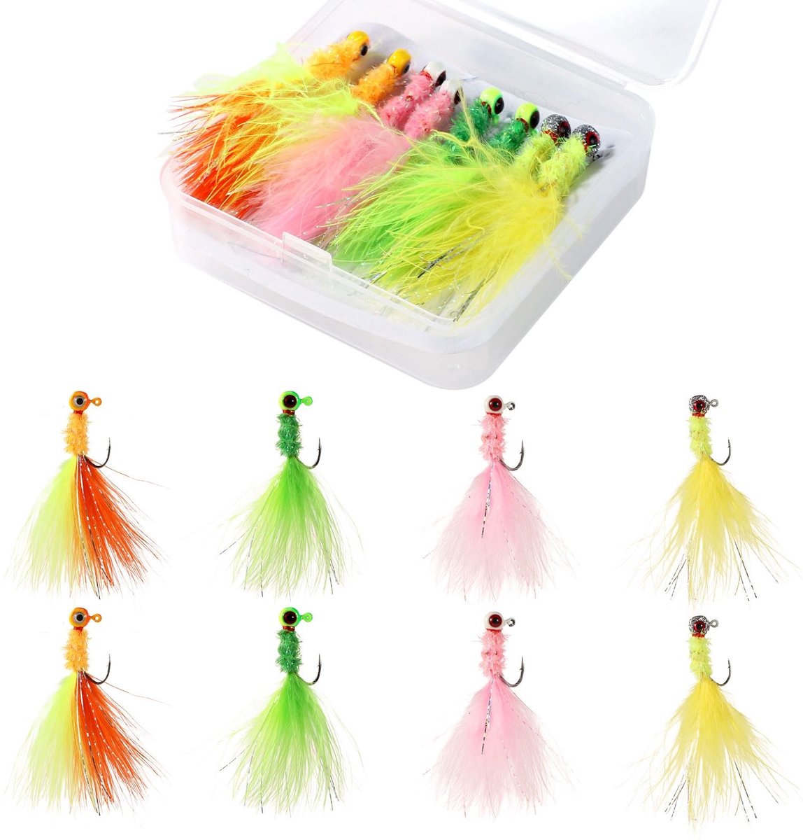 Solidchoice - Set van 8 Ijsvisserslokaas en Jigs voor Snoekbaars en Zonnevis