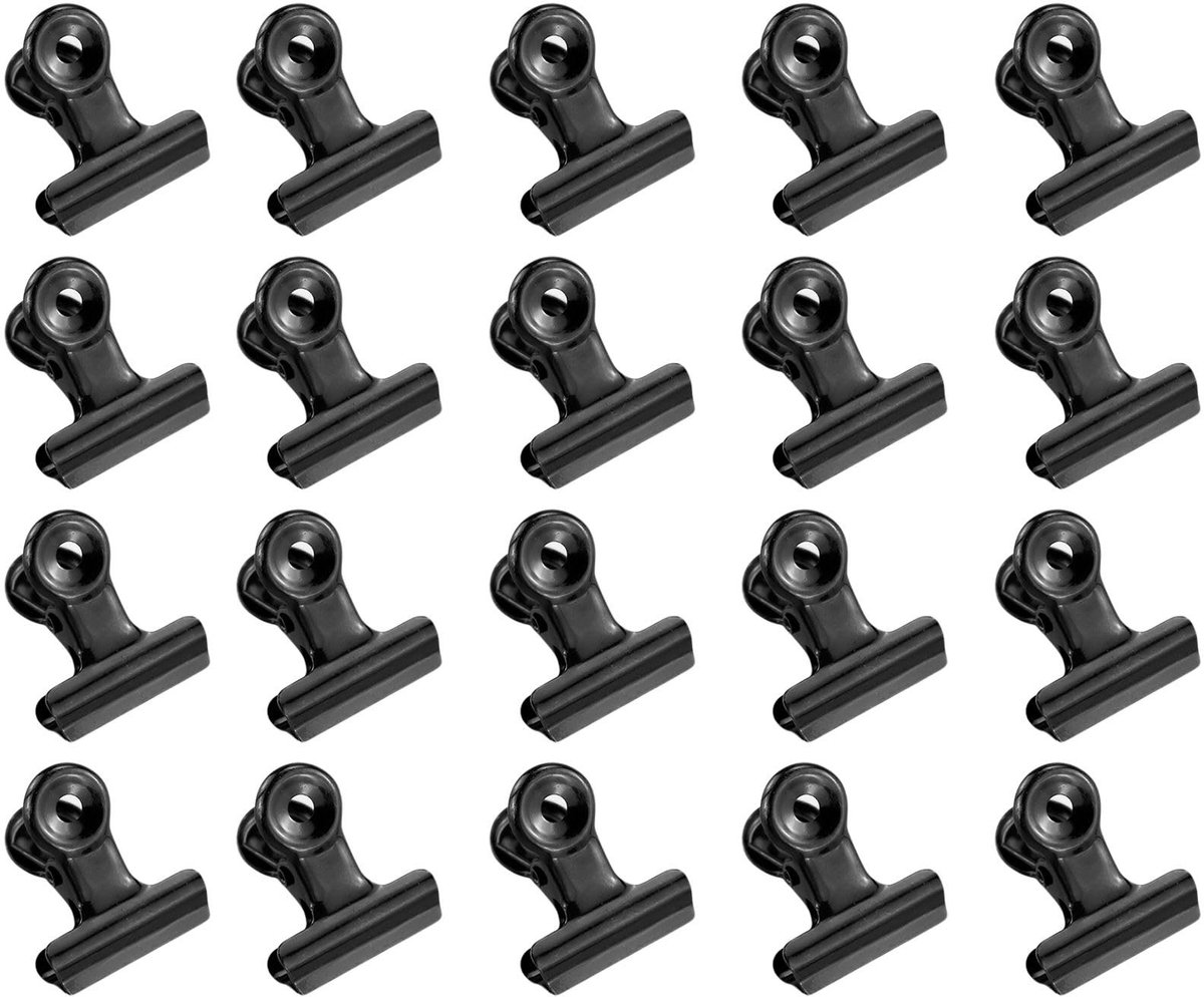 Solidchoice - 30 Stuks Zwarte Bulldogclips - Metalen Scharnierclips voor Kantoor en Thuis