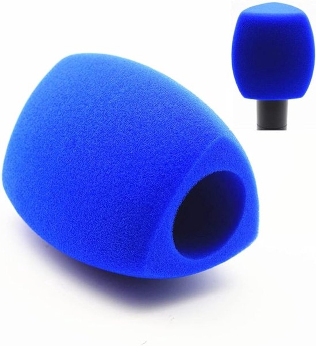 Grote Schuim Microfoon Windscherm voor Handheld Interview Microfoons - Bescherming tegen Windruis en Geluidsoverlast (Blauw)