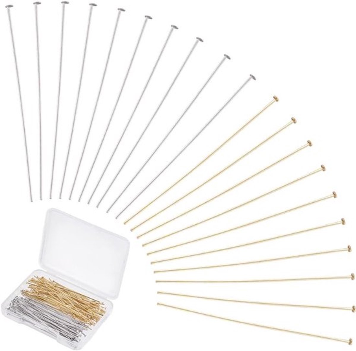 200 Stuks 50mm 304 RVS Oorbellen Onderdelen in Goud/Zilver voor Sieraden Maken, Earring Findings en Hangertjes
