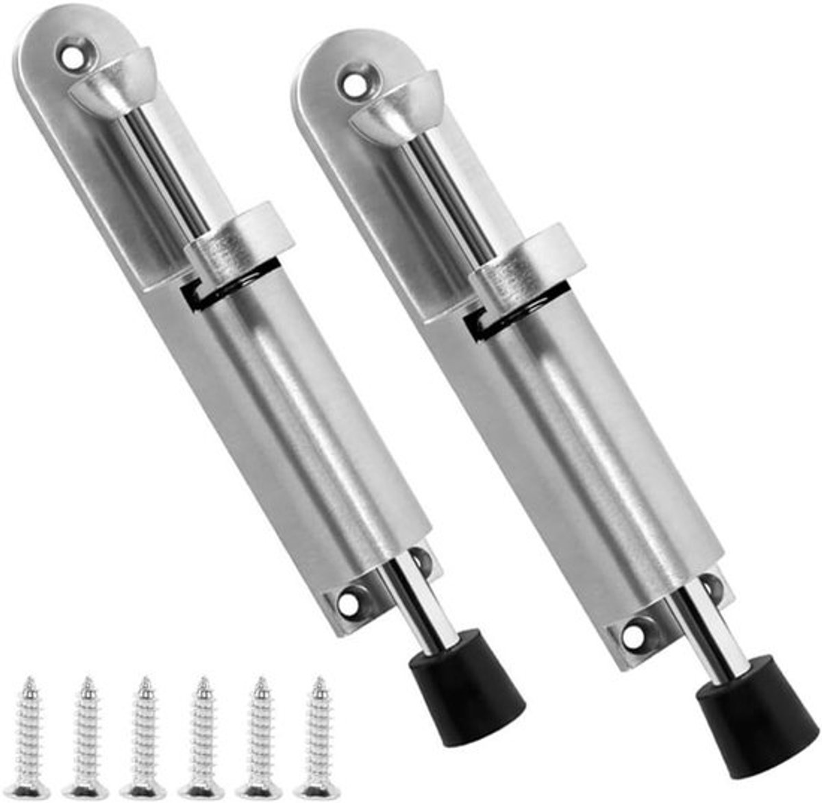 Windbestendige Deurstoppers - 2 Stuks - 200mm Vergrendelbare Ondersteuning met Voetbediening voor Binnen- en Buitendeuren, Garagedeuren en Balkondeuren