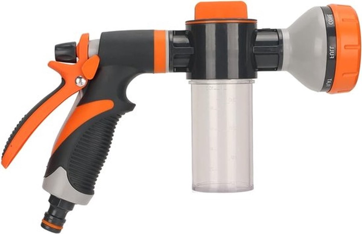 Multifunctionele Hoge Druk Tuinspuit met 8 Modi voor Effectieve Besproeiing en Schuim, Tuinaccessoires en Besproeiingsapparatuur
