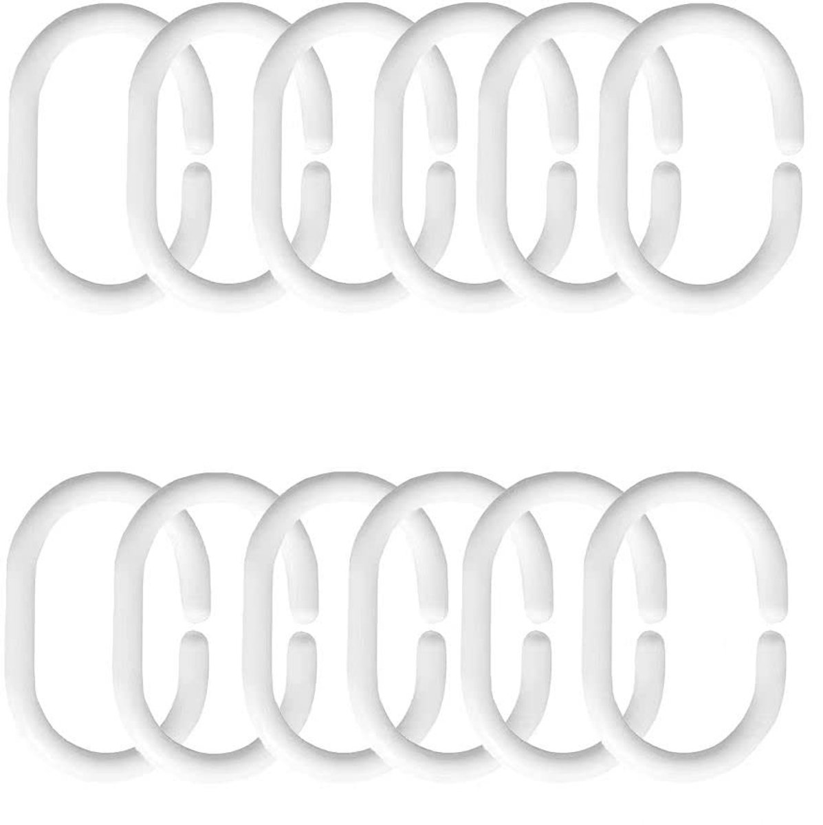 Solidchoice - 12 Stuks Plastic Douchegordijn Haakjes
