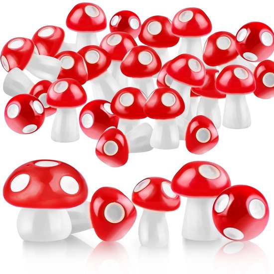 Solidchoice - 50 Stuks Miniatuur Paddenstoelen voor Tuin Decoratie