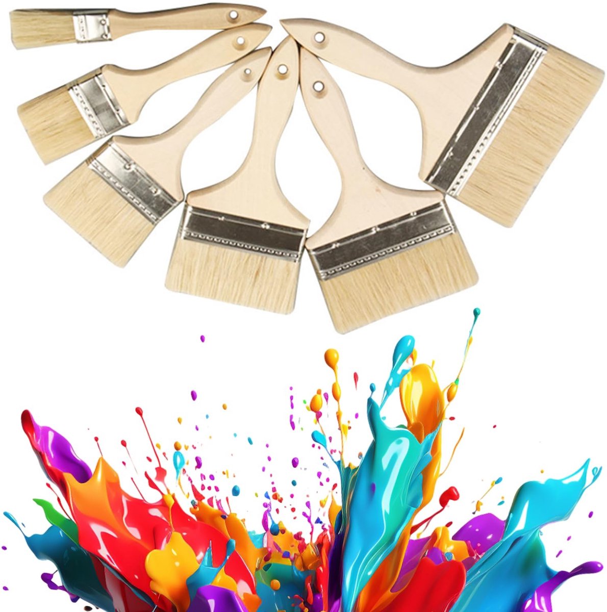 Solidchoice - Krijtverf Wasborstel Set - Varkenshaar - Voor Een Gladde Afwerking - Gebroken Wit - Meubelrestauratie - Perfect Voor Upcycling En Woondec...