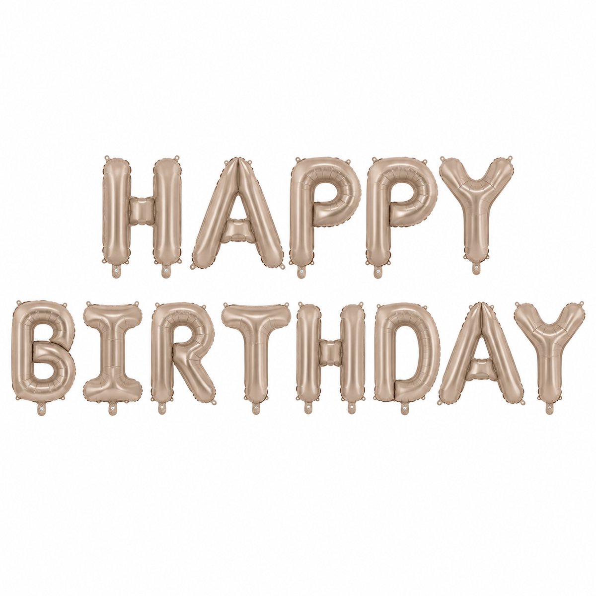 Fienosa Happy Birthday Ballonnen Caramel – 13 Letterballonnen – Verjaardag Versiering – Folieballonnen met Lint – 40 cm