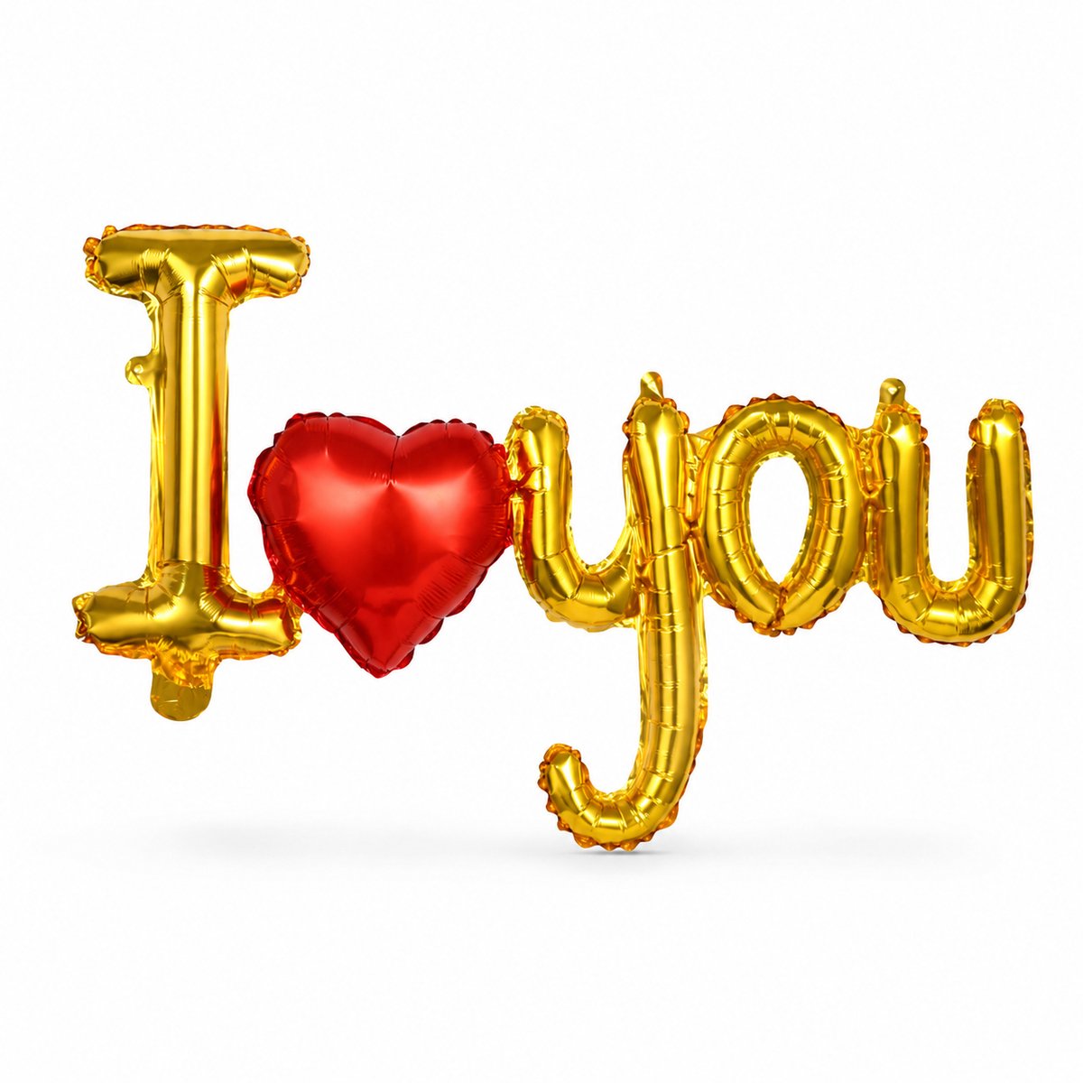 Fienosa I Love You Ballon Goud – 88 x 47 cm – Liefdesballon met Hart – Folieballon – Valentijn & Jubileum