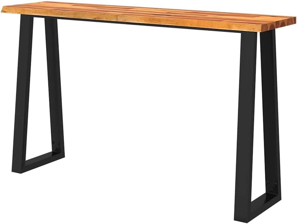 Consoletafel Massief Hout - Lange Tafel - Woonkamer Decoratie - Natuurlijke Boomrand - 140 x 40 x 80 cm - Bruin