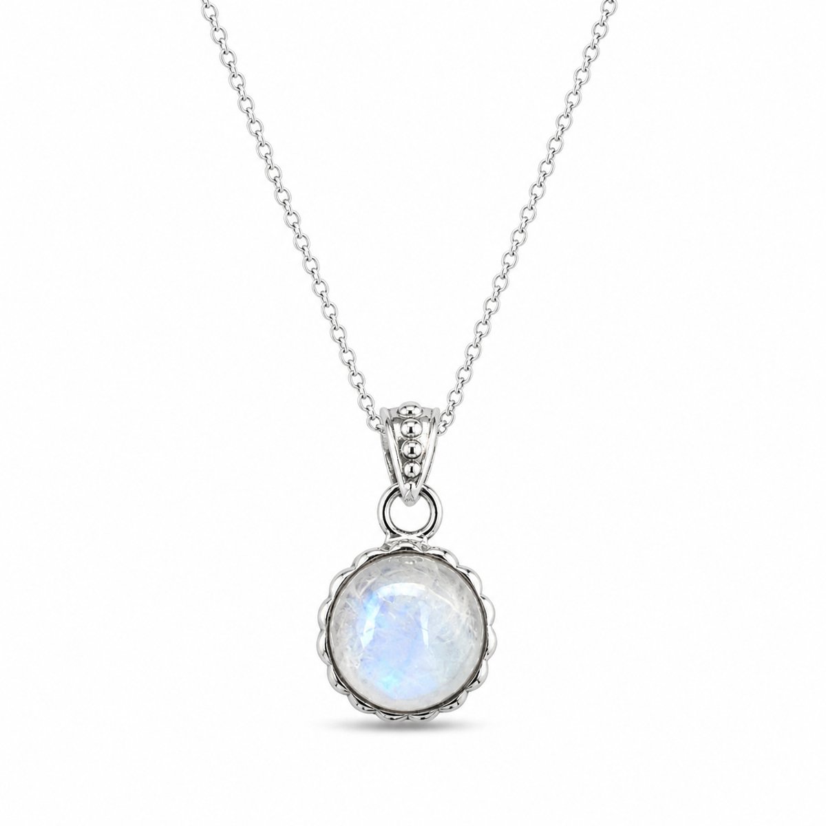 House of Jewels Maansteen Ketting - 42cm - Echt Zilver Handgemaakt