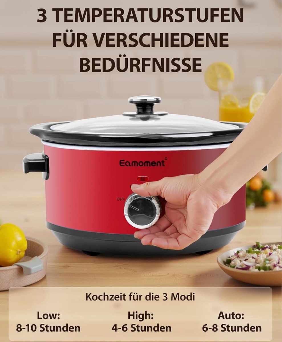 Core® Slowcooker met timer - Slowcooker - Crockpot - Rood - 24cm x 31cm x 18cm – foto 4