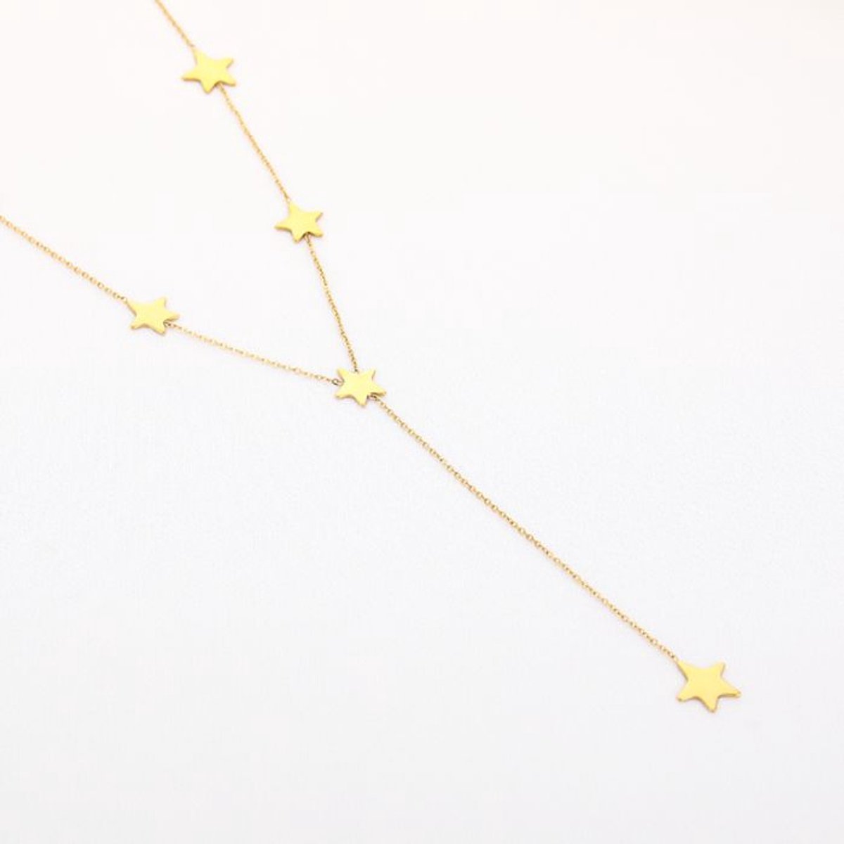 Bijoutheek Collier Y-Vorm Sterren Goudkleurig