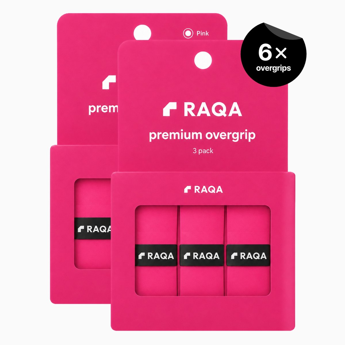 Raqa® Padel Overgrip Roze – Premium Padel Grip – 6x Padel Grips – 2-Pack Voordeelpack – Roze