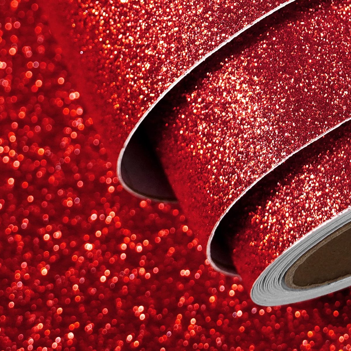 Solidchoice - Ruby Red Glitter Behang - Zelfklevend Contactpapier 15,8"x79"