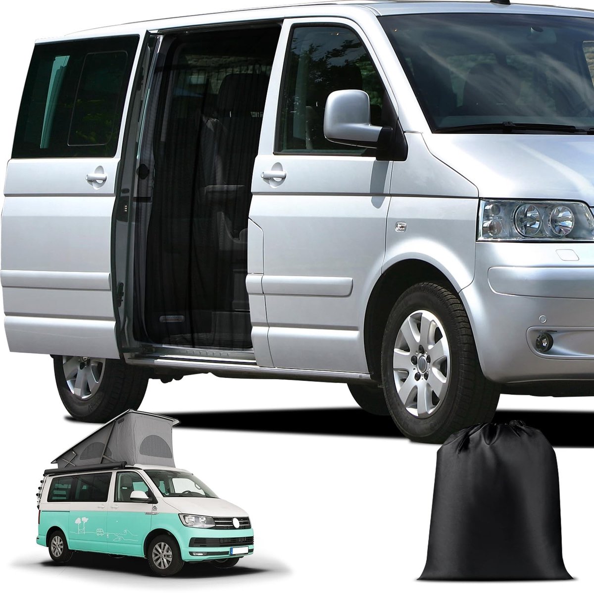 Solidchoice - Magnetische Insectenbescherming voor VW T6 - Muggennet voor Schuifdeur