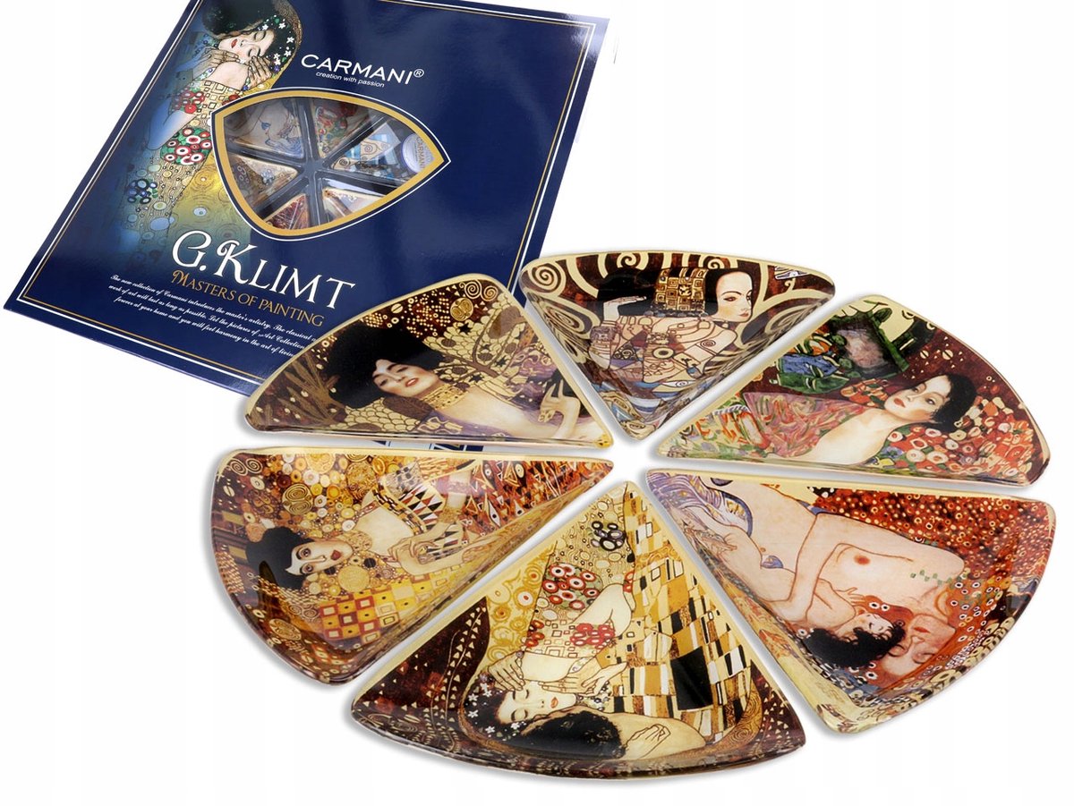 Decoratieve Klimt Collage Schaal - Rond, 6 Delen