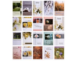 Cards & Crafts Condoleancekaarten met Envelop - 20 Luxe Rouwkaarten - Oprechte Deelneming - 250 g/m² - 12 x 17 cm
