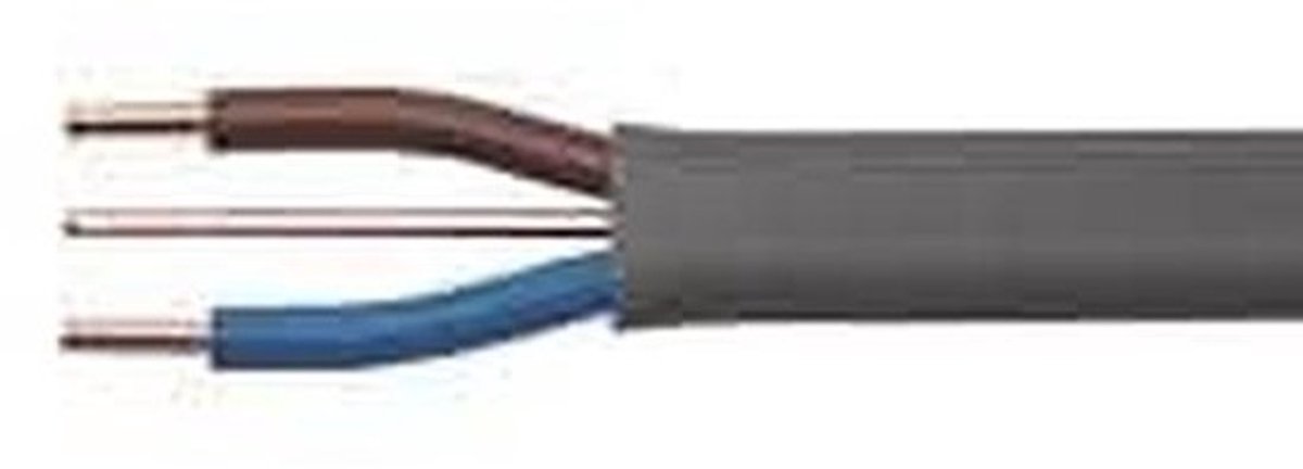 Twin en Aarde Kabels - Stroomkabel Elektra - Installatie Elektriciteit - Flexibel PVC - 3 meter 25 mm - Zwart