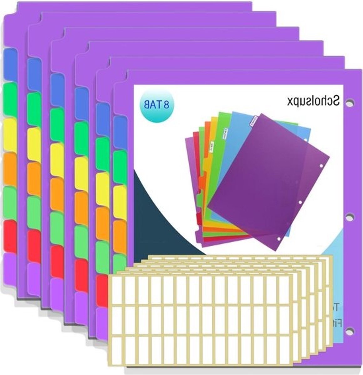 Binder Verdelers - Tabbladen Mappen - Documenten Organiseren - Duurzaam PP Materiaal - 48 stuks - Kleurrijk