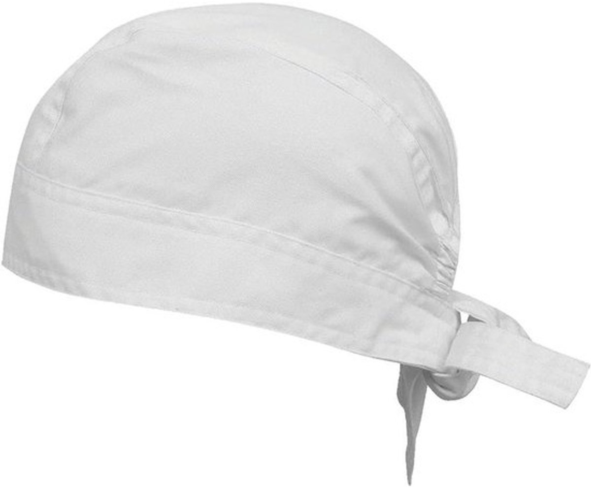 Koksmuts Unisex - Kokshoed Bandana - Keuken Werkkleding - Handwasbaar - Eén Maat - Wit