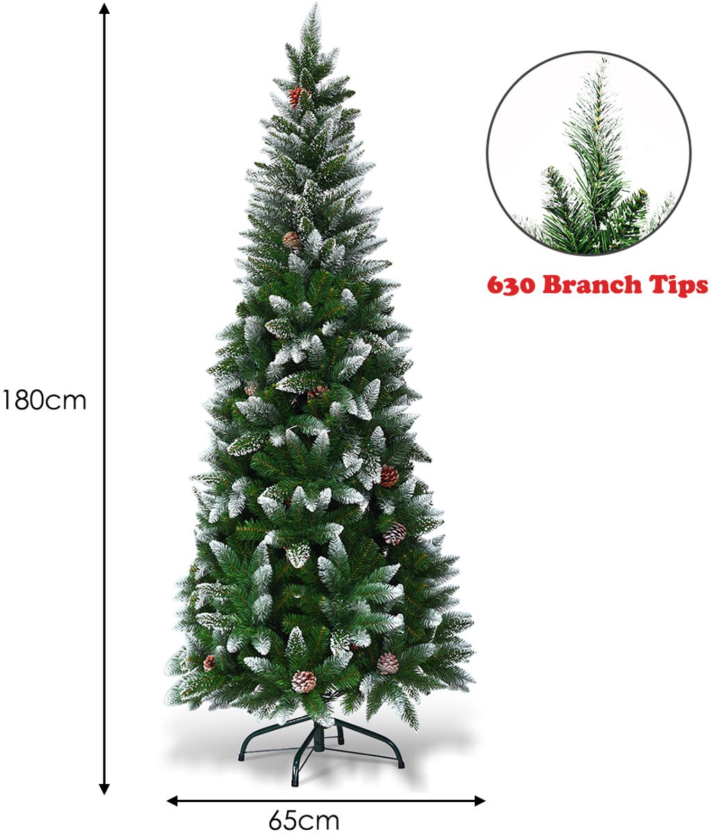 SureDeal® - Kerstbom - Kerstboom Hoogwaardig PVC - Verlicht kerstsoldaatje Besneeuwde - Voorverlicht Kerstsoldaatje - 65x180 cm - Gekleurd