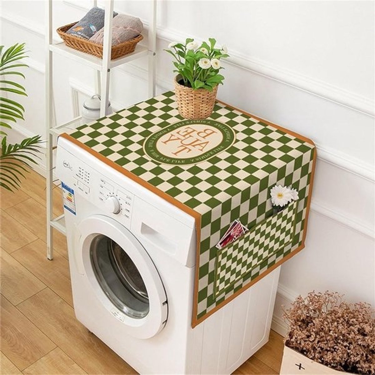 Wasmachinehoes - Drogerhoes Overtrek - Apparaten Beschermen - Met Opbergzakken - 60x140cm - E