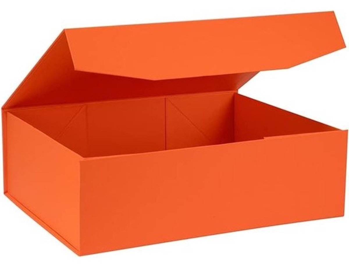 Grote Geschenkdoos - Cadeauverpakking Doos - Cadeaus Inpakken - Magnetische Sluiting - 42 x 33 x 13 cm - Oranje
