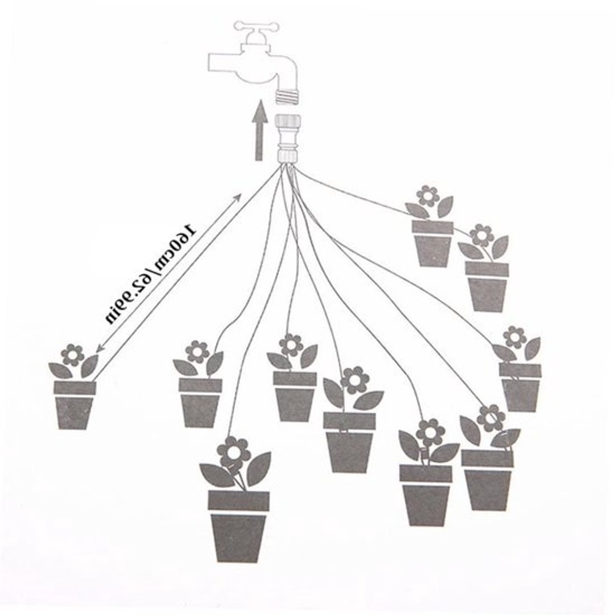 Druppelirrigatieset - Automatisch bewateringssysteem - Planten water geven - Aanpasbare watergift - 15 meter - Blauw Zwart