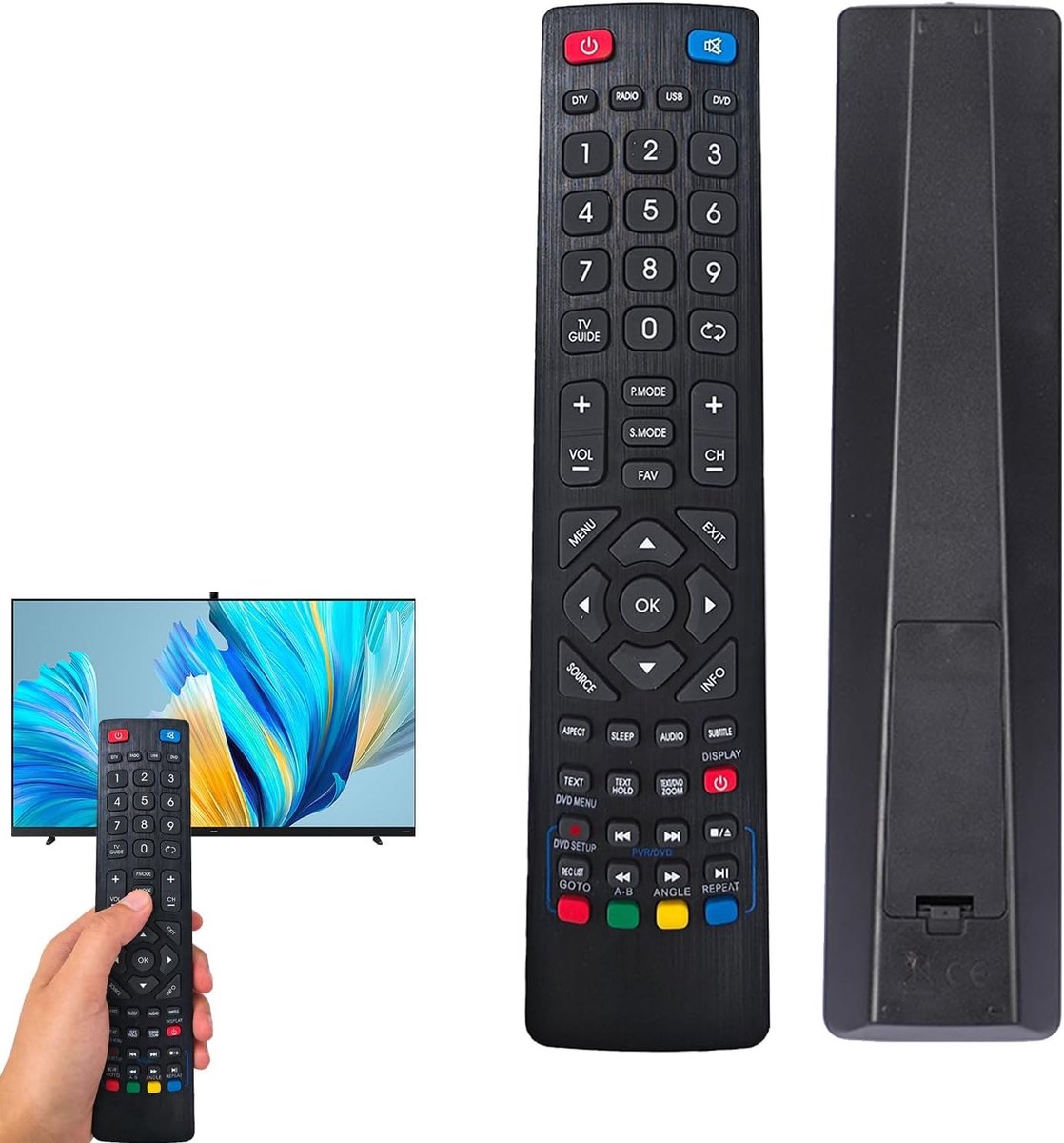 Vervangende afstandsbediening voor televisie – voorgeconfigureerd en gebruiksklaar, compatibel met Smart TV en 3D, ergonomisch ontwerp, volledige controle en gebruiksgemak