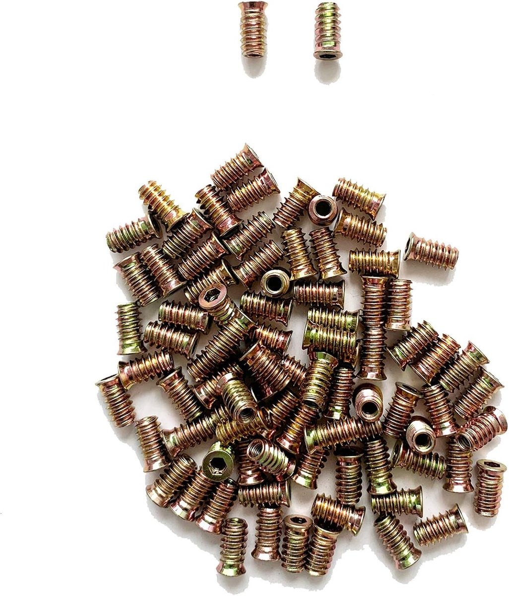 150 Stuks Gegalvaniseerde IJzeren Hex Drive Moeren M6×20mm voor Houtbewerking, Meubelonderdelen en Klimbeugels