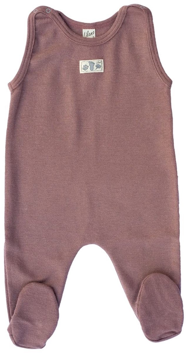 Merino Romper met Voet - Mauve