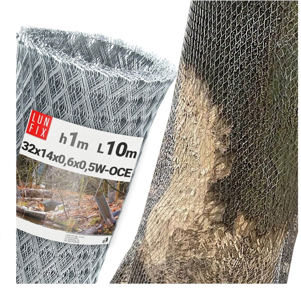 Boombeschermingsnet - Hoogte 1,0 m, Lengte 10 m - Verzinkt Strekmetaal