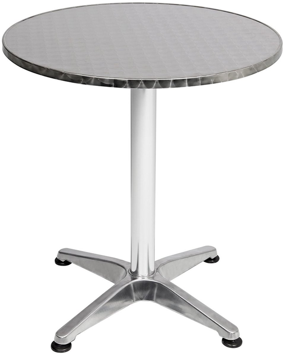 Bistro Tuin Tafel - Rond - Hoogte Verstelbaar - Ø60 cm - Zilver