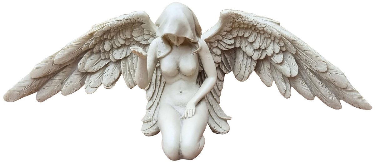 Engel met Vleugels - Beige - Tuinfiguur