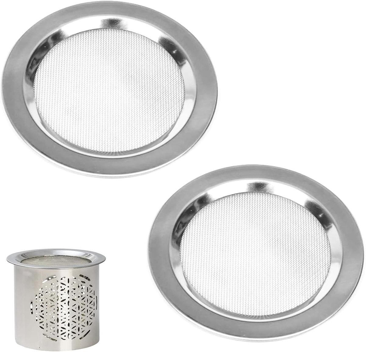 Set van 2 roestvrijstalen rookzeven Ø 10 cm voor aromatherapie, wierook en kruidengebruik, ideaal voor branders en gasfornuizen