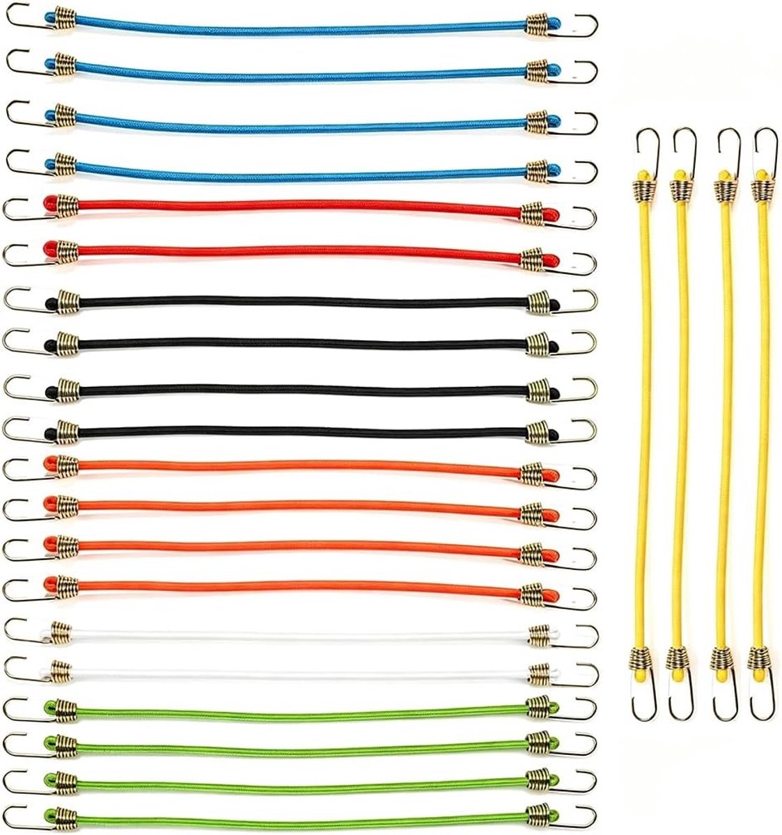 Set van 24 Elastische Snelbinders met Haken voor Veilig en Gemakkelijk Bevestigen van Voorwerpen
