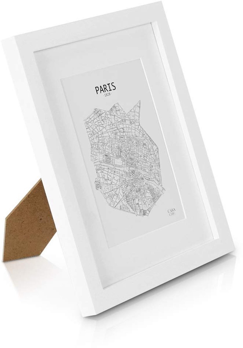 Houten Fotolijst 20 x 25 cm - Met 13 x 18 cm Passe-Partout - Wit